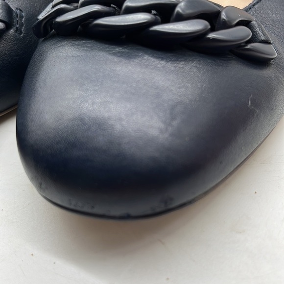 Lauren Ralph Lauren Jacksen Navy Blue Leather Pumps with chain accent Sz 10B. - Picture 4 of 11